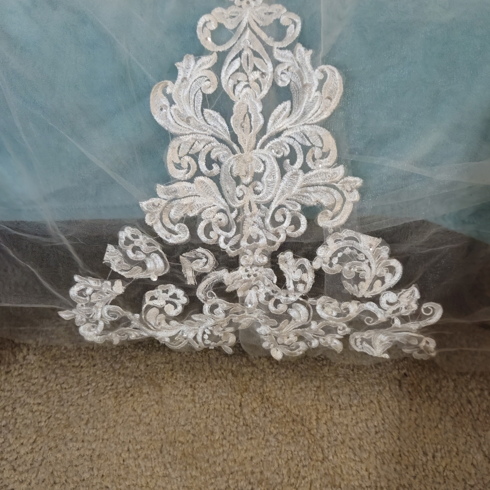 Unbranded White Beaded Tulle First Communion/JR Bridemaid/Formal Dress w/Train - Picture 7 of 12